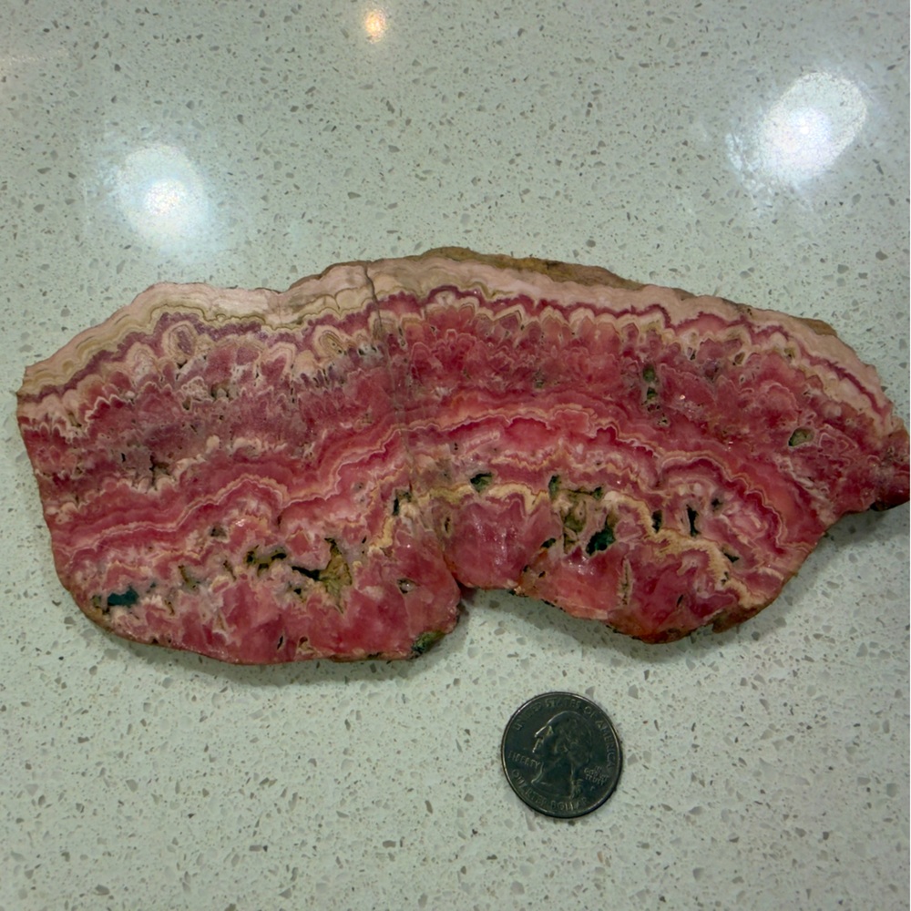 327 Grams of natural Rhodochrosite slab from Argentina